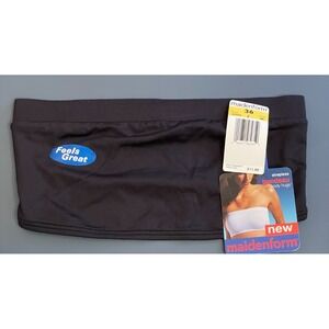Vintage Maidenform Bandeau Strapless Bra Women 36 Wireless Black Comfort New
